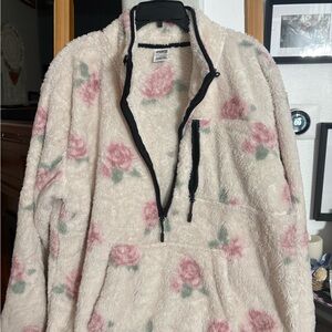 PINK Victoria's Secret Floral Fleece Pullover